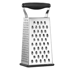 Boxed Grater, Stainless steel Black, One Size,With black handle